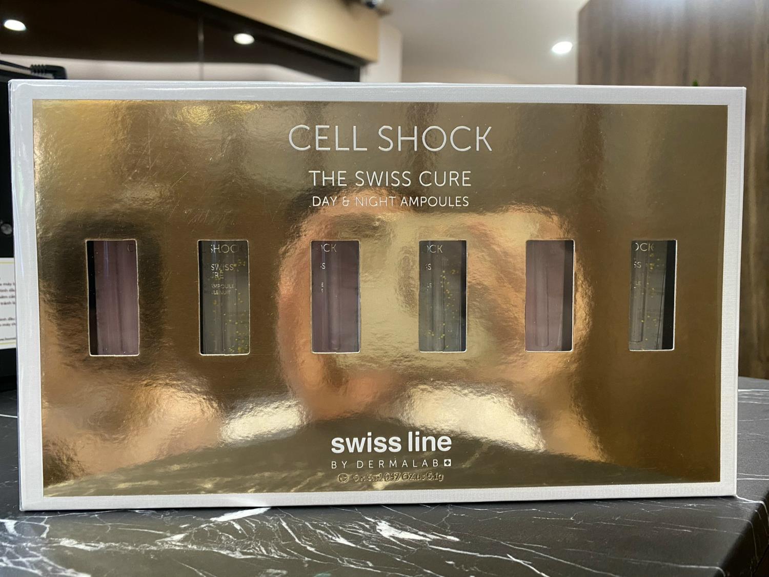 SWISS LINE - Cell Shock (The Swiss Cure Day & Night Ampoules - Ống phục hồi, nâng cơ chuyên sâu, tái tạo và trẻ hóa da)