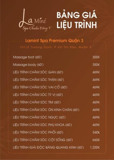 Dịch vụ làm đẹp tại Lamint Spa