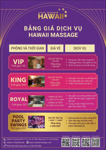 Dịch vụ làm đẹp tại Massage Hawaii Luxury