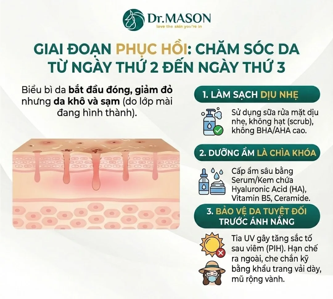 cách chăm sóc da sau khi cấy máu tự thân ngày 2 đến ngày 3