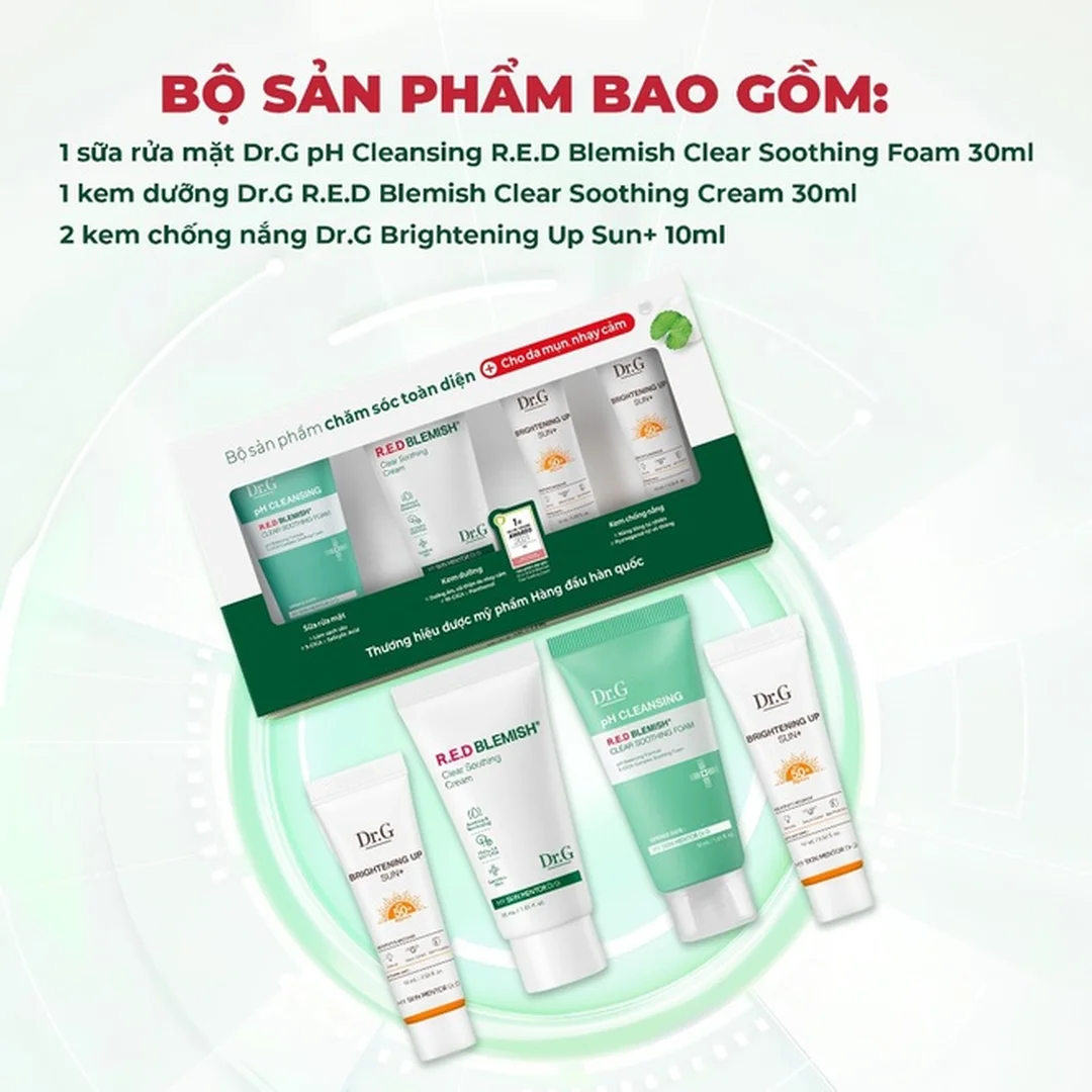 bộ mỹ phẩm chăm sóc da phục hồi với kem dưỡng và chống nắng